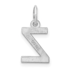 Sterling Silver Rhodium-plated Block Letter Z Initial Charm QC5093Z