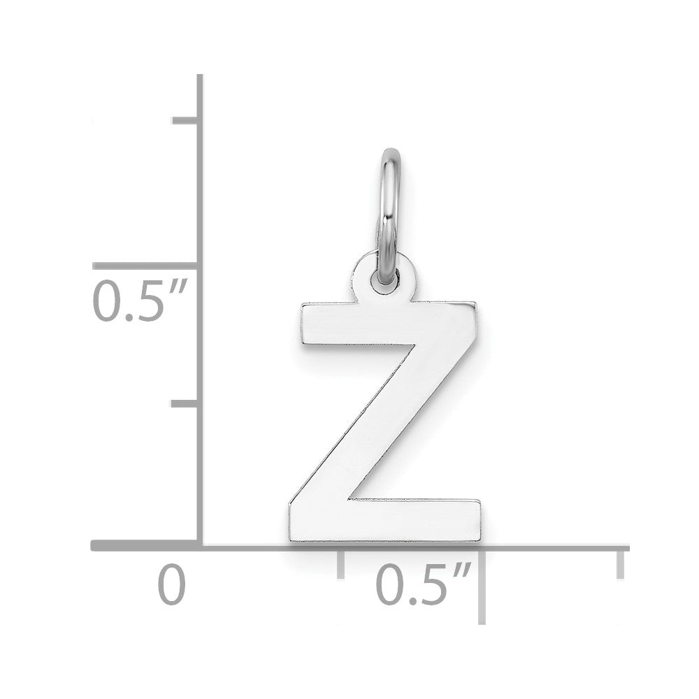 Sterling Silver Rhodium-plated Block Letter Z Initial Charm QC5093Z