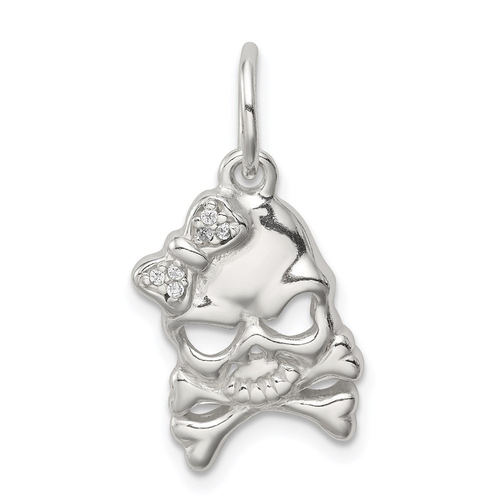 Sterling Silver CZ Skull Charm QC5152