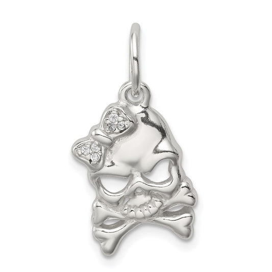 Sterling Silver CZ Skull Charm QC5152