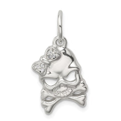 Sterling Silver CZ Skull Charm QC5152