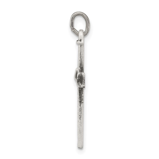 Sterling Silver Antiqued Nail Cross Pendant QC5237
