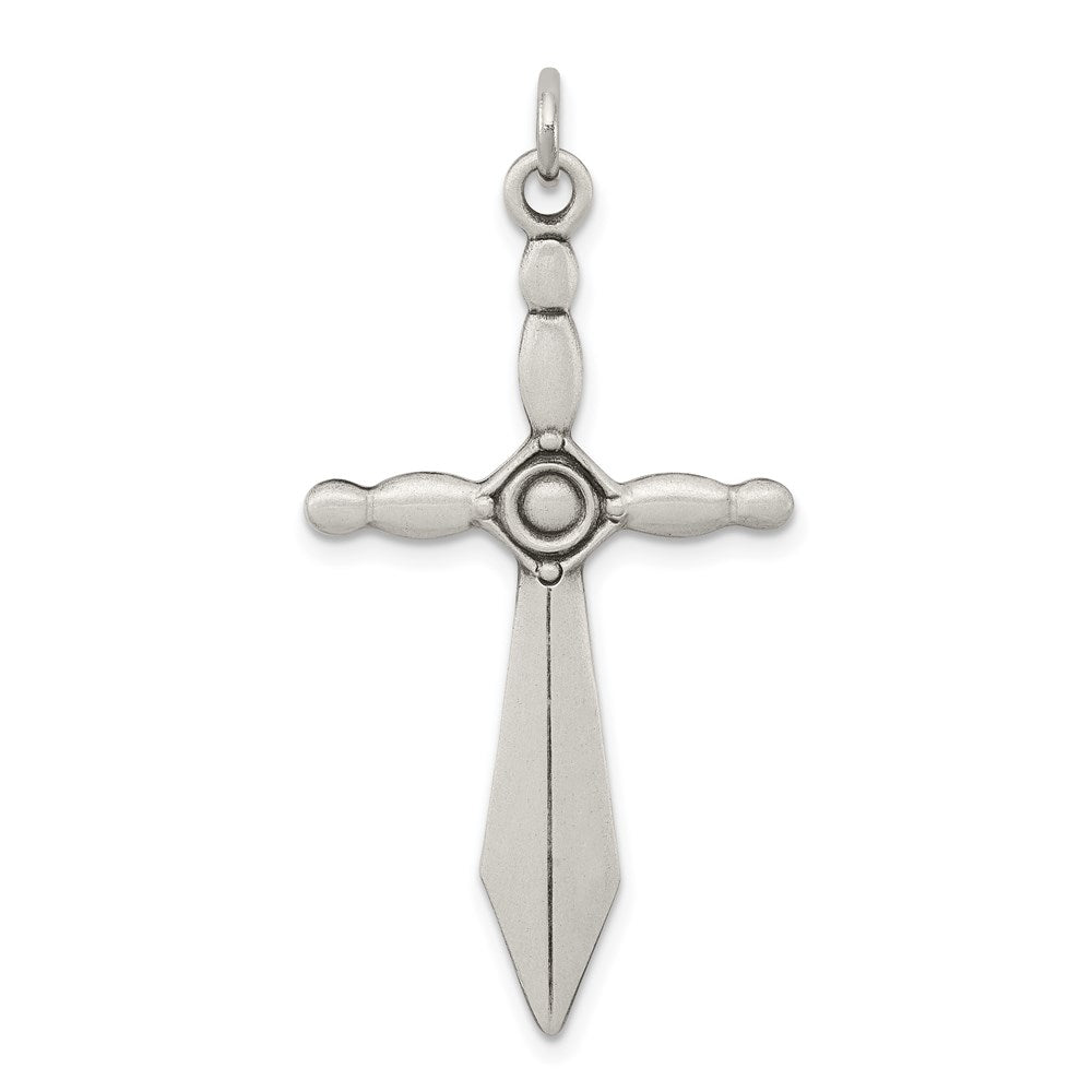 Sterling Silver Sword Cross Pendant QC5243