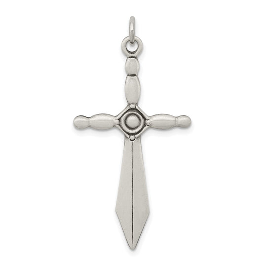 Sterling Silver Sword Cross Pendant QC5243