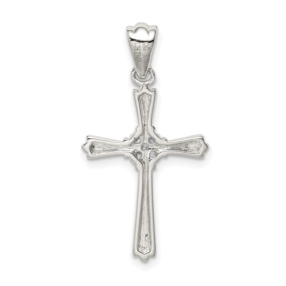 Sterling Silver Rhodium-plated CZ Cross Pendant QC5245