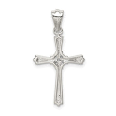 Sterling Silver Rhodium-plated CZ Cross Pendant QC5245