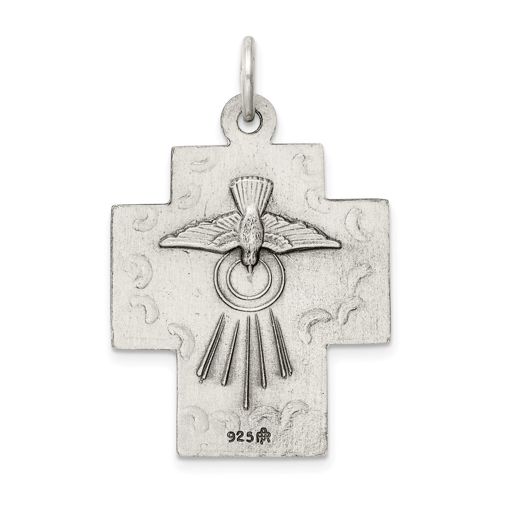 Sterling Silver Antiqued Alpha Omega Cross Pendant QC5271