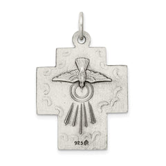 Sterling Silver Antiqued Alpha Omega Cross Pendant QC5271