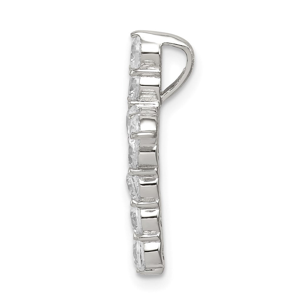 Sterling Silver Rhodium-plated CZ Cross Pendant QC5311