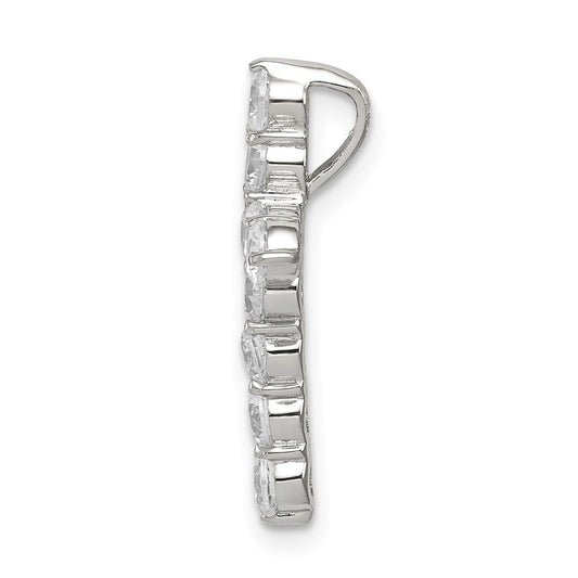 Sterling Silver Rhodium-plated CZ Cross Pendant QC5311