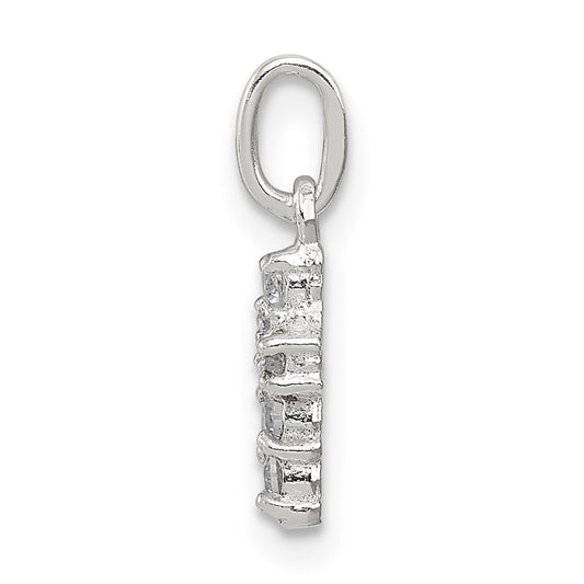Sterling Silver CZ Cross Charm QC5333