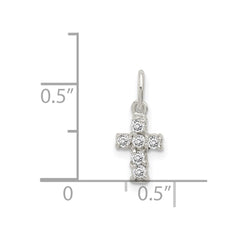 Sterling Silver CZ Cross Charm QC5333