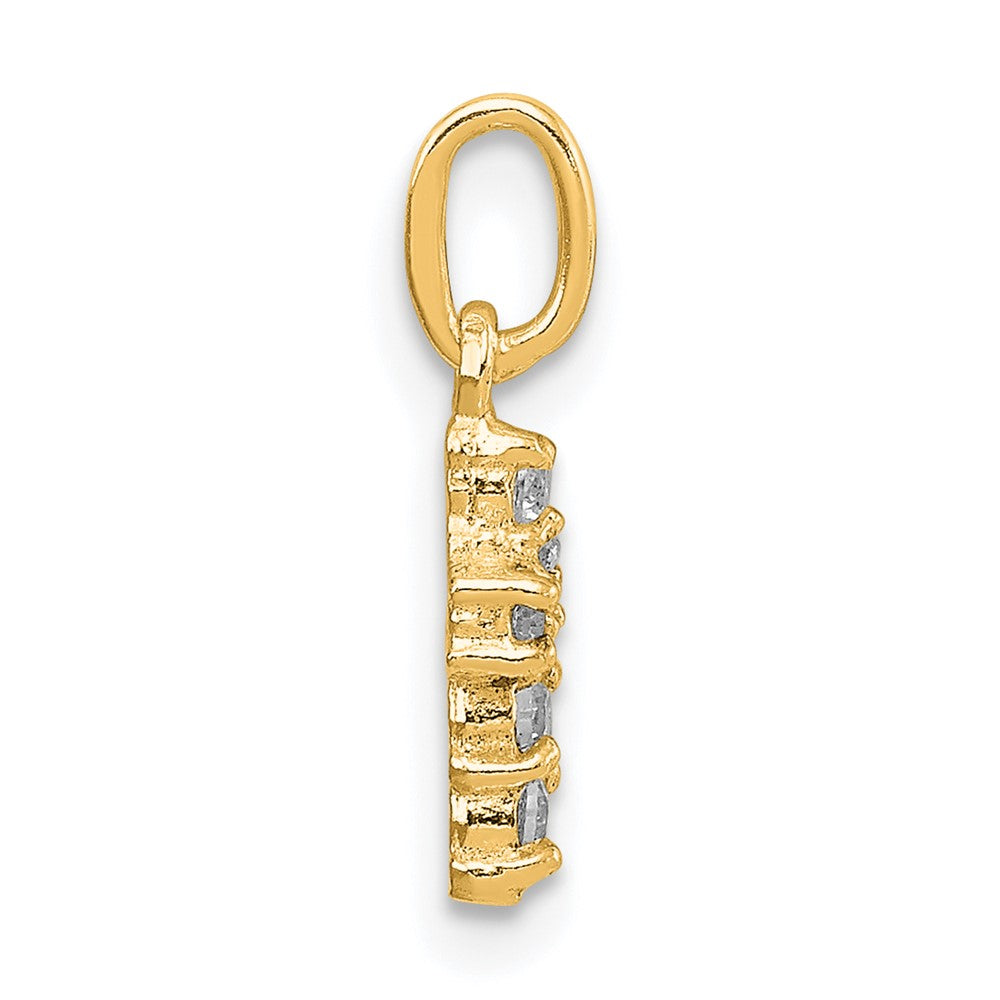 Sterling Silver Gold-tone CZ Cross Charm QC5333GP