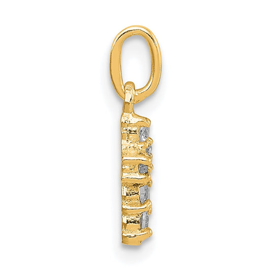 Sterling Silver Gold-tone CZ Cross Charm QC5333GP