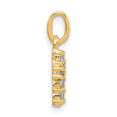 Sterling Silver Gold-tone CZ Cross Charm QC5333GP