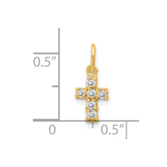 Sterling Silver Gold-tone CZ Cross Charm QC5333GP