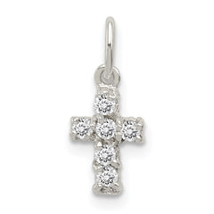 Sterling Silver CZ Cross Charm QC5333