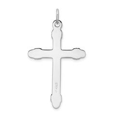 Sterling Silver Rhodium-plated & 18k Gold-plated Rope Cross Pendant QC5398