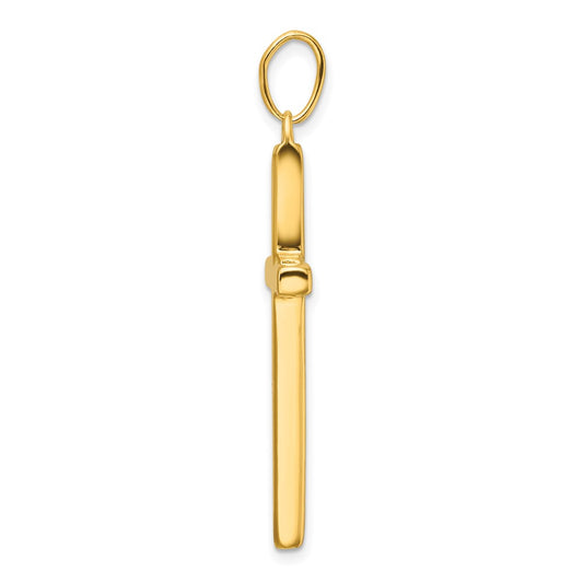 Sterling Silver Gold-tone Polished Cross Pendant QC5400GP