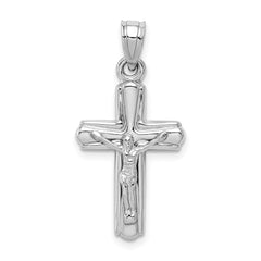 Sterling Silver Rhodium-plated Hollow Crucifix Pendant QC5403