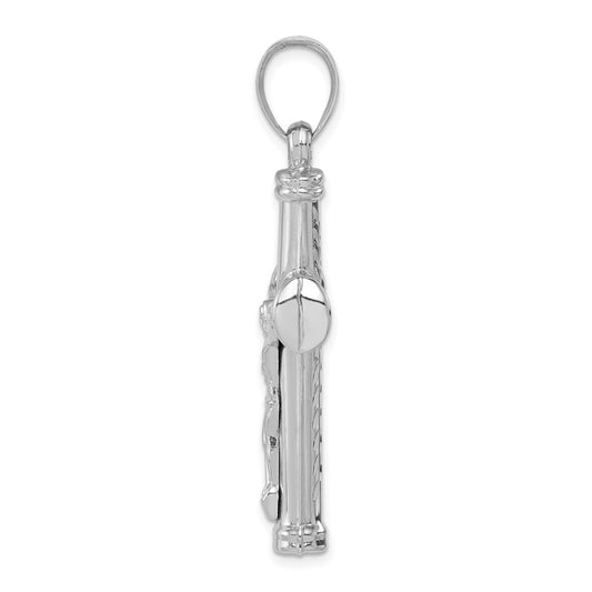 Sterling Silver Rhodium-plated Latin Crucifix Pendant QC5408