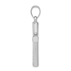 Sterling Silver Rhodium-plated Diamond -Cut Cross Pendant QC5409