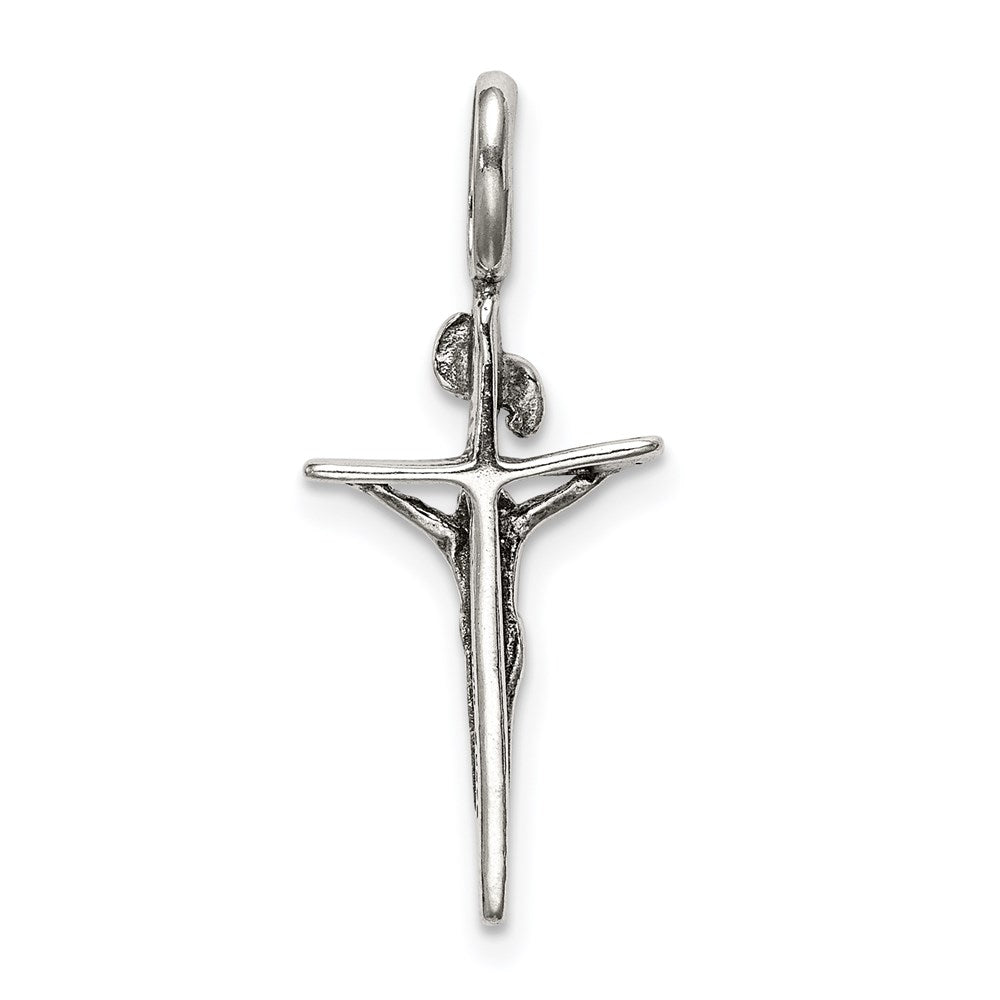 Sterling Silver Antiqued INRI Crucifix Pendant QC5411