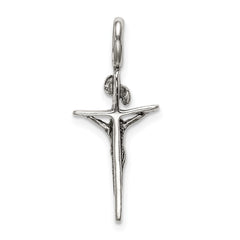 Sterling Silver Antiqued INRI Crucifix Pendant QC5411