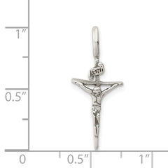 Sterling Silver Antiqued INRI Crucifix Pendant QC5411