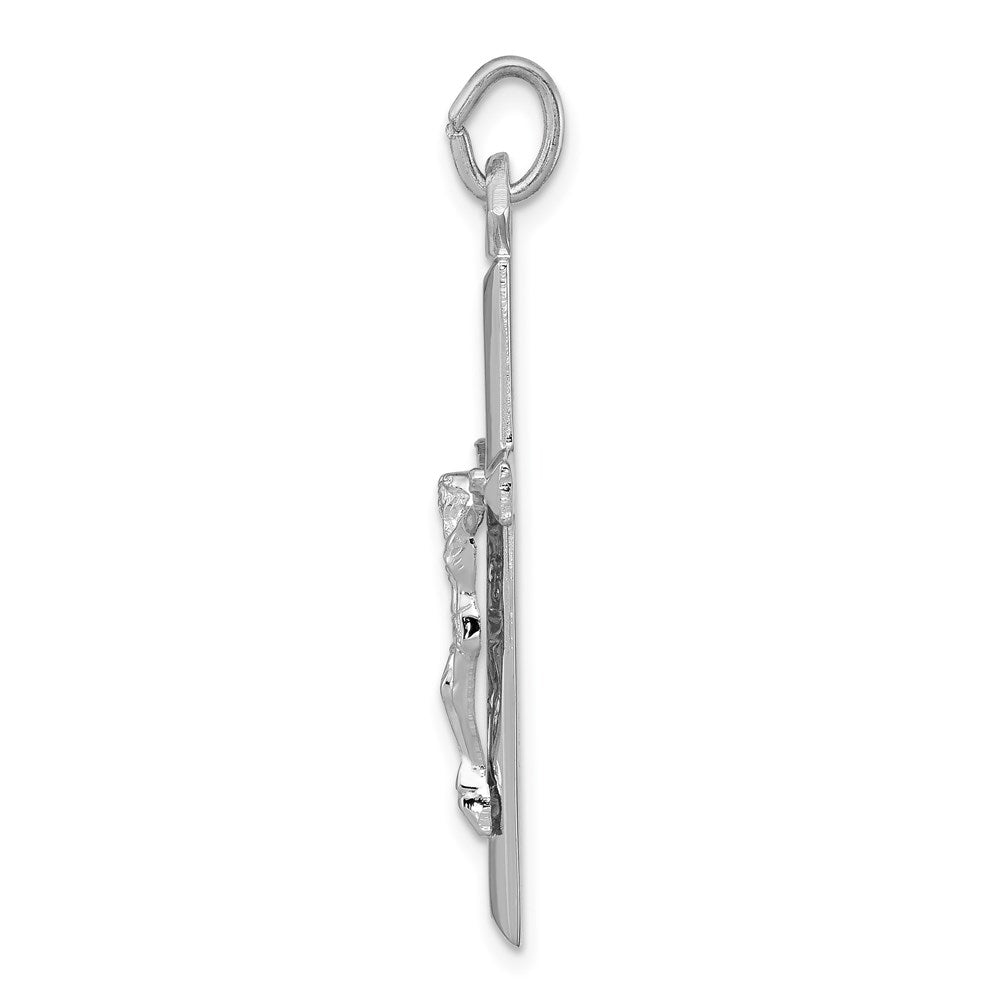 Sterling Silver Rhodium-plated Crucifix Pendant QC5429