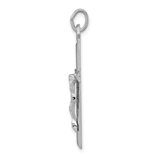 Sterling Silver Rhodium-plated Crucifix Pendant QC5429