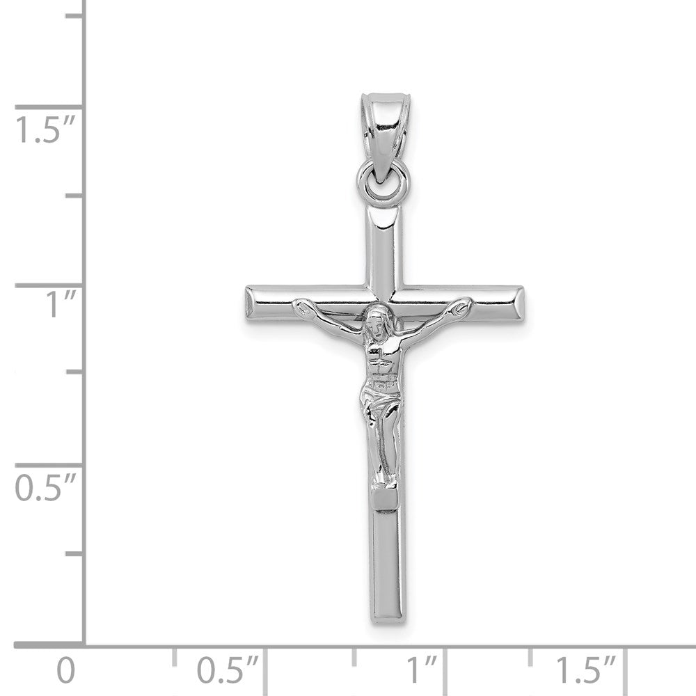 Sterling Silver Rhodium-plated Polished Crucifix Pendant QC5430