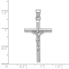 Sterling Silver Rhodium-plated Polished Crucifix Pendant QC5430