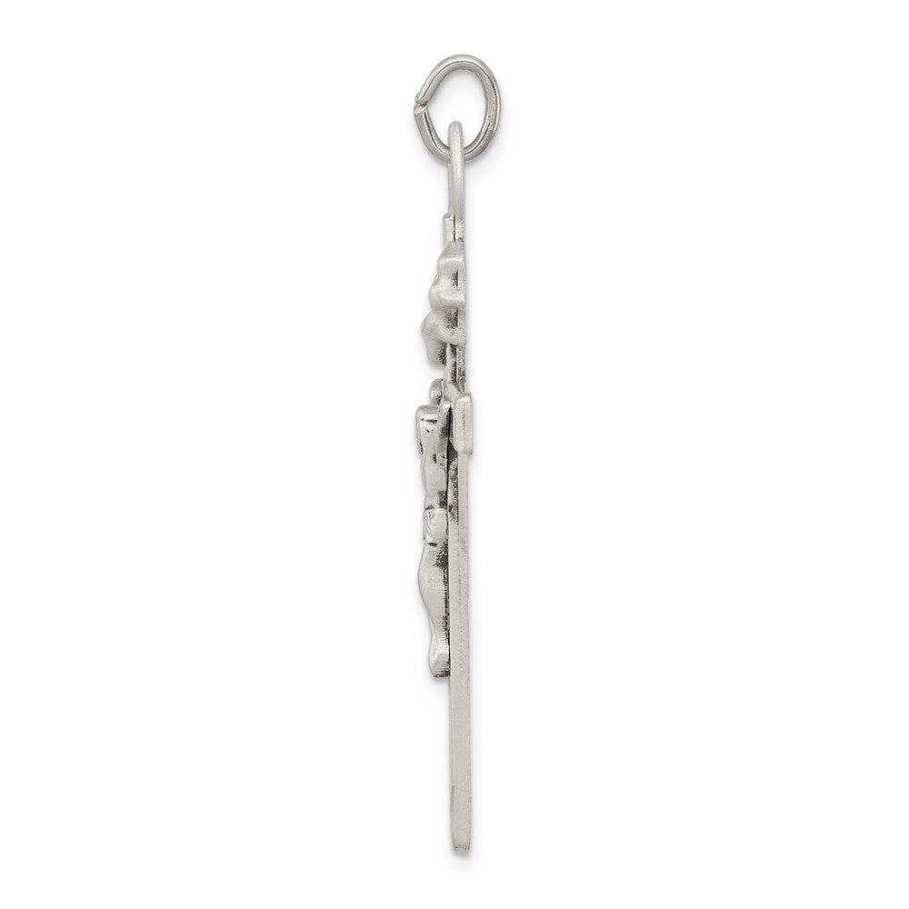 Sterling Silver Antiqued Crucifix Pendant QC5434