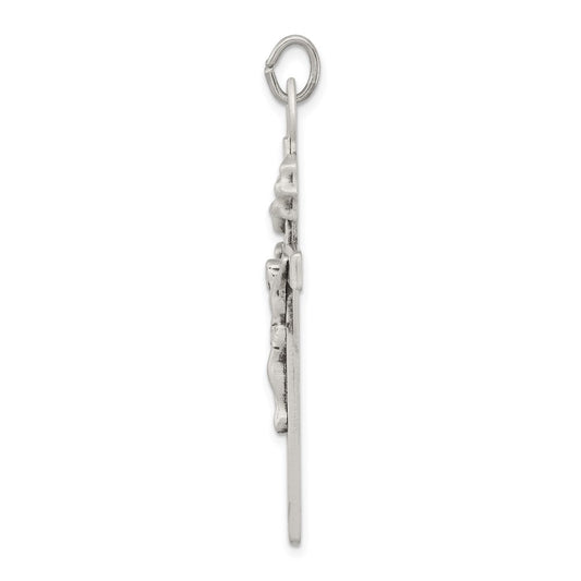 Sterling Silver Antiqued Crucifix Pendant QC5434