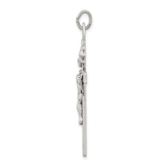 Sterling Silver Antiqued Crucifix Pendant QC5434