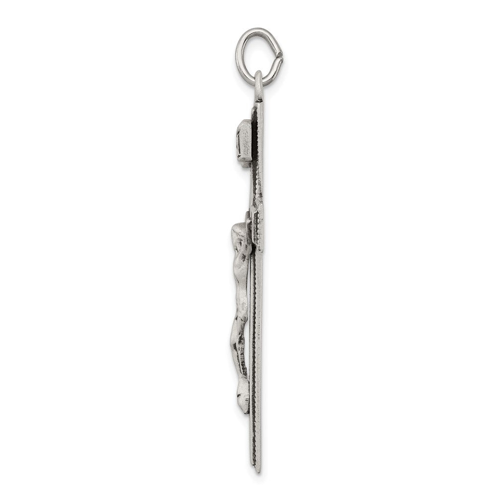 Sterling Silver Antiqued INRI Crucifix Pendant QC5436