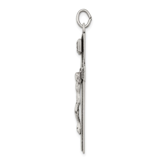 Sterling Silver Antiqued INRI Crucifix Pendant QC5436