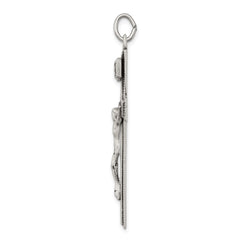 Sterling Silver Antiqued INRI Crucifix Pendant QC5436