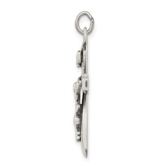 Sterling Silver Antiqued INRI Crucifix Pendant QC5437