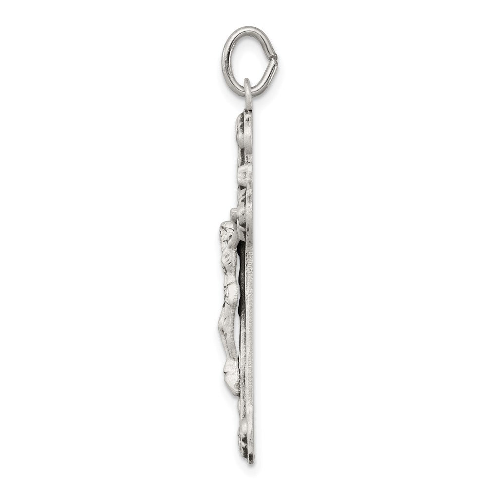 Sterling Silver Antiqued INRI Crucifix Pendant QC5439