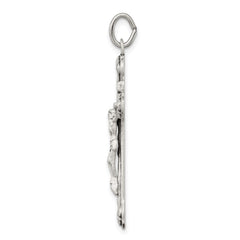Sterling Silver Antiqued INRI Crucifix Pendant QC5439