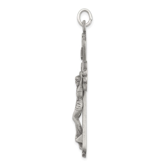 Sterling Silver Antiqued INRI Crucifix Pendant QC5445