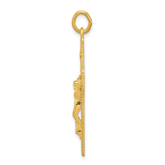 Sterling Silver & 24k Gold -plated INRI Crucifix Pendant QC5466