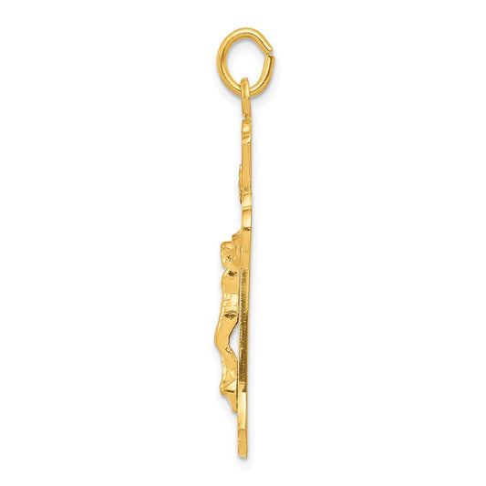 Sterling Silver & 24k Gold -plated INRI Crucifix Pendant QC5469