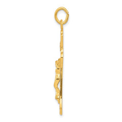 Sterling Silver & 24k Gold -plated INRI Crucifix Pendant QC5469