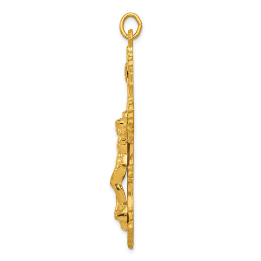 Sterling Silver & 24k Gold -plated INRI Crucifix Pendant QC5474