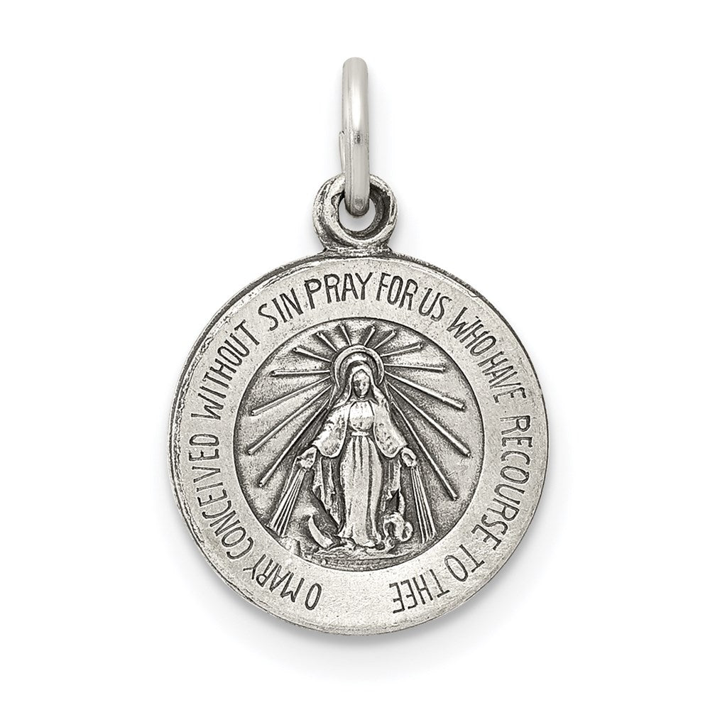 Sterling Silver Antiqued Miraculous Medal QC5500