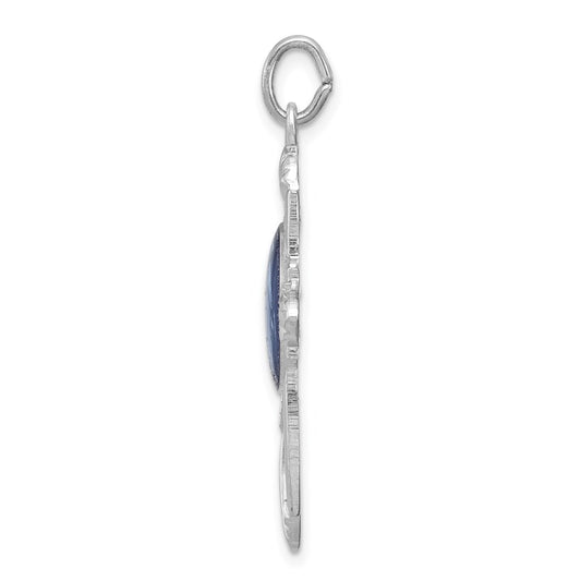 Sterling Silver Rhodium-plated Miraculous Medal Cross Pendant QC5501