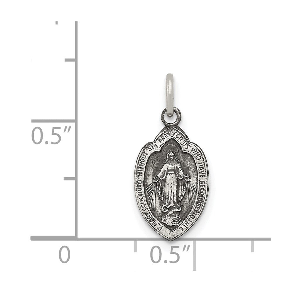Sterling Silver Antiqued Miraculous Medal QC5502